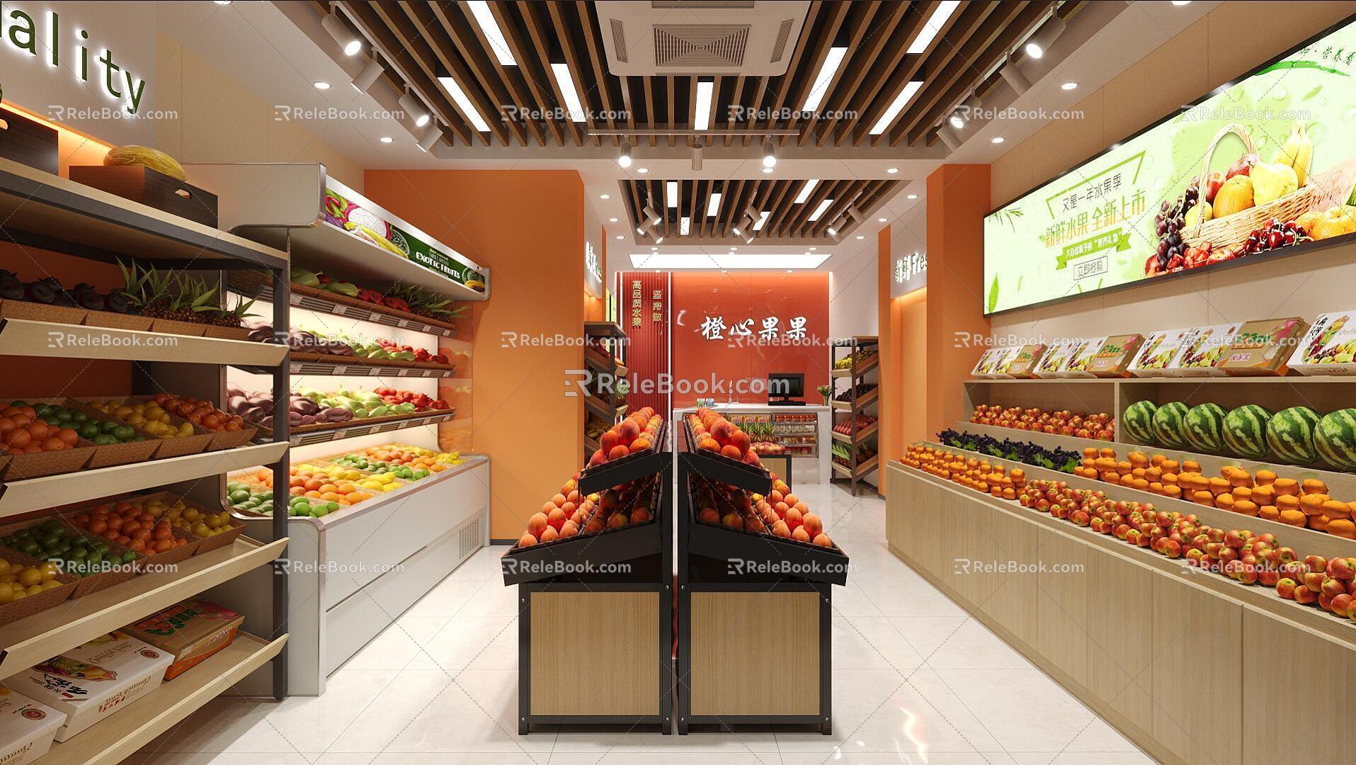 Fruit Store Fruit and Vegetable Store Fruit Supermarket Fresh Supermarket 3d model