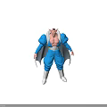 3D Muscular Fantasy Warrior Character With Pink Hair Blue Outfit White Belt Boots And Cape
