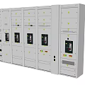 Industrial Equipment Control Cabinets With Multiple Doors Indicator Lights And Safety Symbols