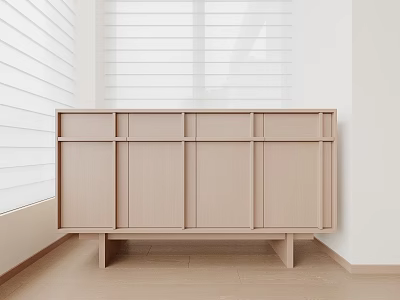 Modern Wooden Entryway Cabinet Sideboard With Simple Design And Storage Space 3d model