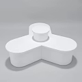 Modern White Display Shelves With Various Shapes And Multi Tiered Designs 3d model