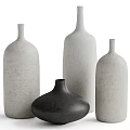 Modern Textured Vases in Light and Black with Minimalist Design