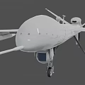White Fighter Drone With Streamlined Fuselage Long Wings And Extended Landing Gear