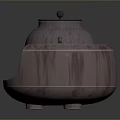 Ceramic Daily Life Product Round Container With Lid Sand And White Egg Inside