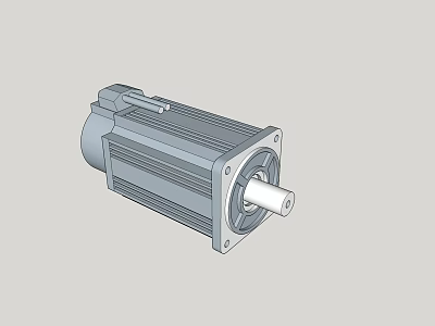 Industrial Electric Motor With Robust Metal Housing And Precision Flange Mounting Shaft 3d model