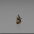 Traditional Antique Style Oriental Gourd Shaped Decorative Vessel With Intricate Golden Patterns