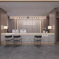 Modern Luxury Hotel Lobby With Marble Furnishings Cozy Lounge Space And Elegant Reception Counter