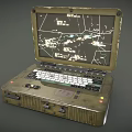 Rugged Military Laptop With Reinforced Olive Green Case Displaying Tactical Map