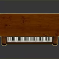 Brown Wooden Piano With Intricate Carved Design For Home Living Room Decor