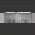 Art Exhibition Interior Space With Columns Geometric Floor And Portrait Displays