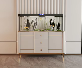 Modern fish tank aquarium 3d model