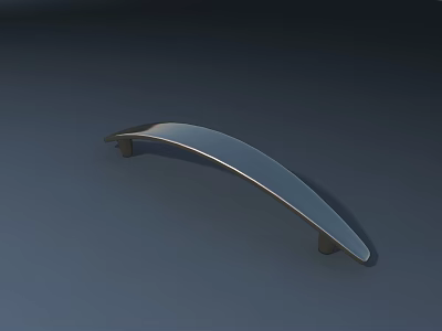Sleek Curved Metal Handle for Cabinet Drawer with Smooth Surface 3d model