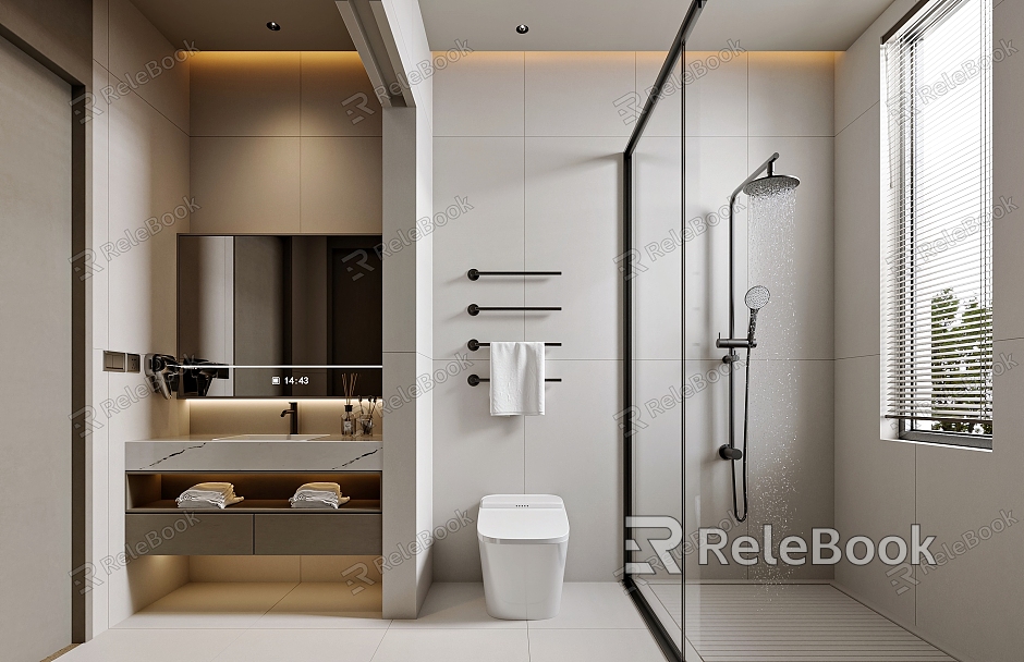 Modern style home bathroom model