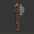 Daily Life Protective Supplies Orange Gray Suit With Face Mask Backpack And Equipment