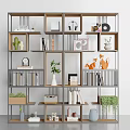 Modern Storage Rack Decorative Shelf Bookshelf Ornaments Vase 3d model