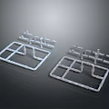 Industrial Equipment Metal Frames Two Pieces With Square Borders And Cross Structures