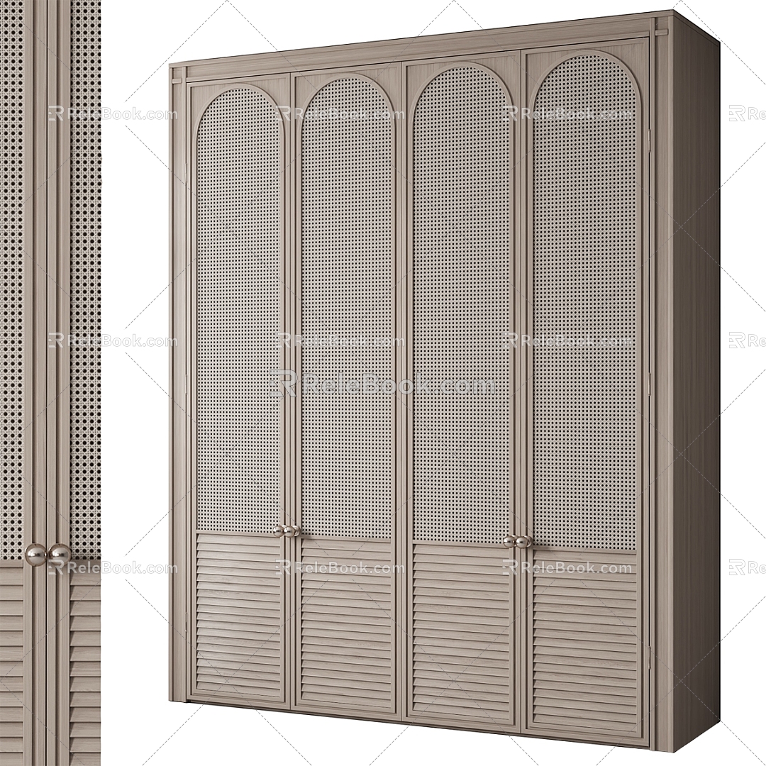 Solid wood wardrobe 3d model