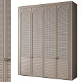 Elegant Modern Decorative Cabinet With Perforated Panel Doors And Metal Knobs 3d model
