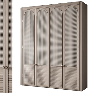 Solid wood wardrobe 3d model