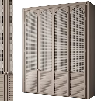 Solid wood wardrobe 3d model