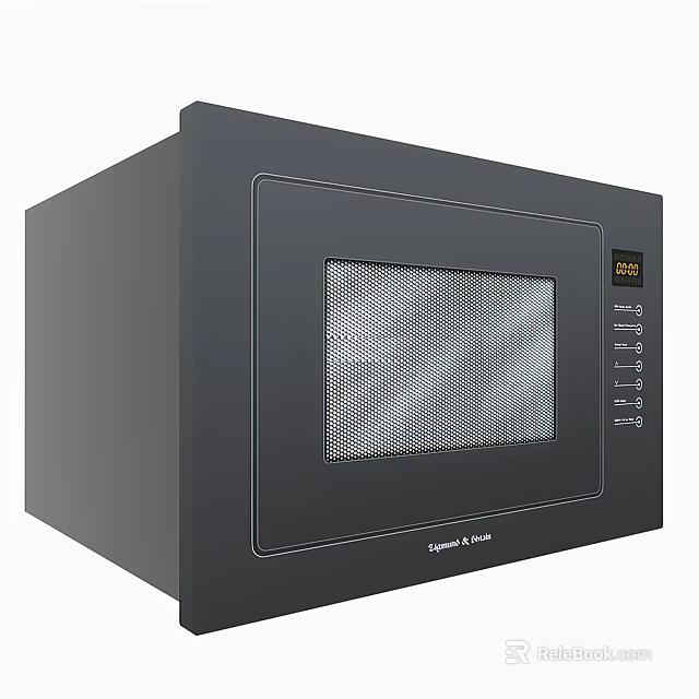 Cuisinart Black Microwave Oven With Digital Display And Control Panel For Kitchen Use 3d model 