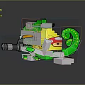 Colorful Chameleon Character Holding Yellow Green Pixel Style Weapon Design