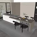 Modern Nakajima Dining Table and Chair Combination 3d model