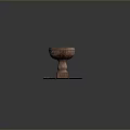Terracotta Pedestal Basin With Carved Details Placed On Square Mat