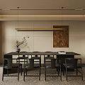 Modern Dining Table and Chair Combination 3d model