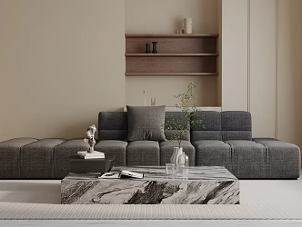 Modern three-seat sofa 3d model