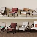 Modern Accent Chair Collection With Upholstered Seats Different Colors And Stylish Armrests