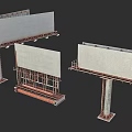 Large Blank Outdoor Billboard With Metal Support Pole And Industrial Structure Design
