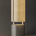 Modern Minimalist Table Lamp With Woven Fabric Shade And Metal Frame Base