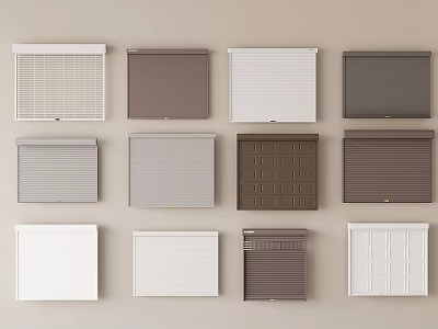 Various Window Blinds With Multiple Colors Different Styles And Textured Designs 3d model