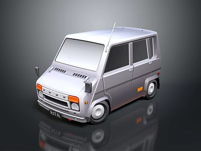Silver Mini Van 3D Model With Sleek Design And Shiny Exterior 3d model
