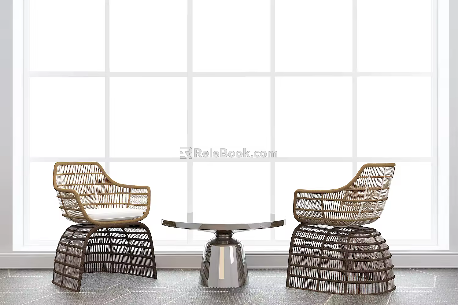 Modern leisure sofa combination leisure single chair coffee table combination 3d model
