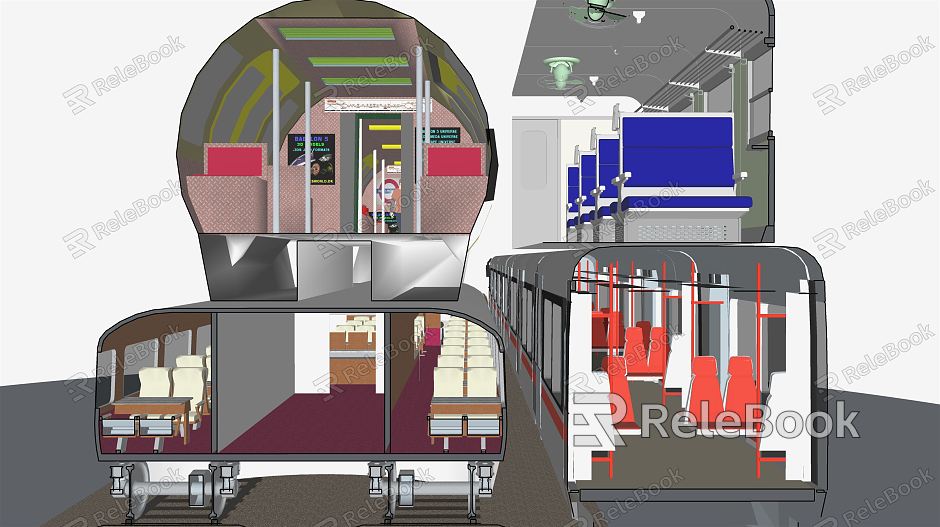 Modern high-speed rail interior high-speed rail train interior decoration model