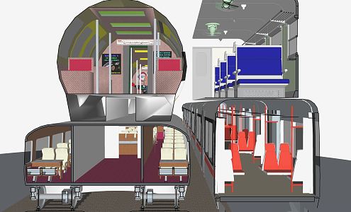 Modern high-speed rail interior high-speed rail train interior decoration 3d model