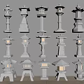 Outdoor Lights Traditional Stone Lanterns With Various Designs And Stone Material For Garden Decoration