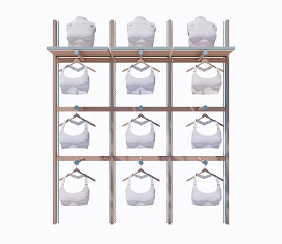 Modern Shelf Hanger Clothing Store Storage Rack Ornaments Clothes Model 3d model