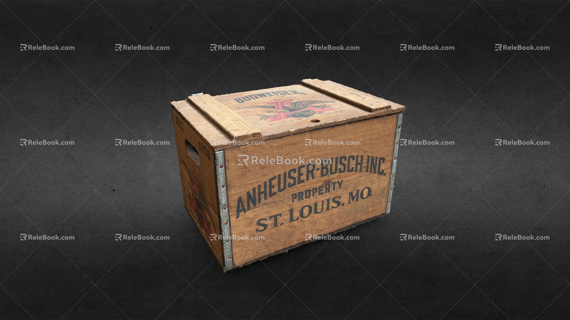 Modern Wooden Case Budweiser Crate 3d model