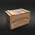 Wooden Crate Property of Anheuser Busch Inc with St Louis MO Branded Logo