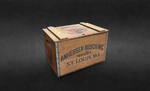 Modern Wooden Case Budweiser Crate 3d model