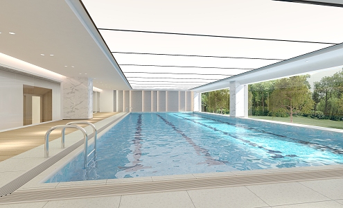 indoor swimming pool modern swimming pool 3d model