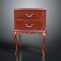 Classic Wooden Entryway Side Cabinet With Two Drawers Carved Legs And Elegant Design