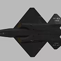 Black YF-23 Fighter Jet Model With US Air Force Insignia And Cockpit