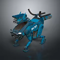 Blue Mechanical Quadruped Robotic Equipment With Metal Legs And Grille Structure