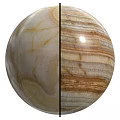 Sphere Component With Marble Texture And Striped Brown Beige Layers Design