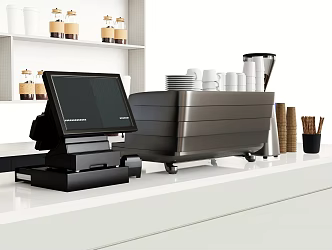 Modern Coffee Machine Cash Register Coffee Cup Bean Grinder Ornaments Coffee Supplies 3d model