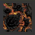 Realistic Volcano Model Decorative Home Ornament With Lava Flow And White Base